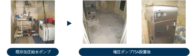 直結増圧ポンプ設置前と後